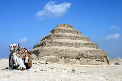 The six-tiered Step Pyramid of Djoser at Saqqara