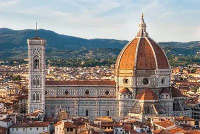 The ribbed dome of Florence Cathedral rising on its octagonal drum