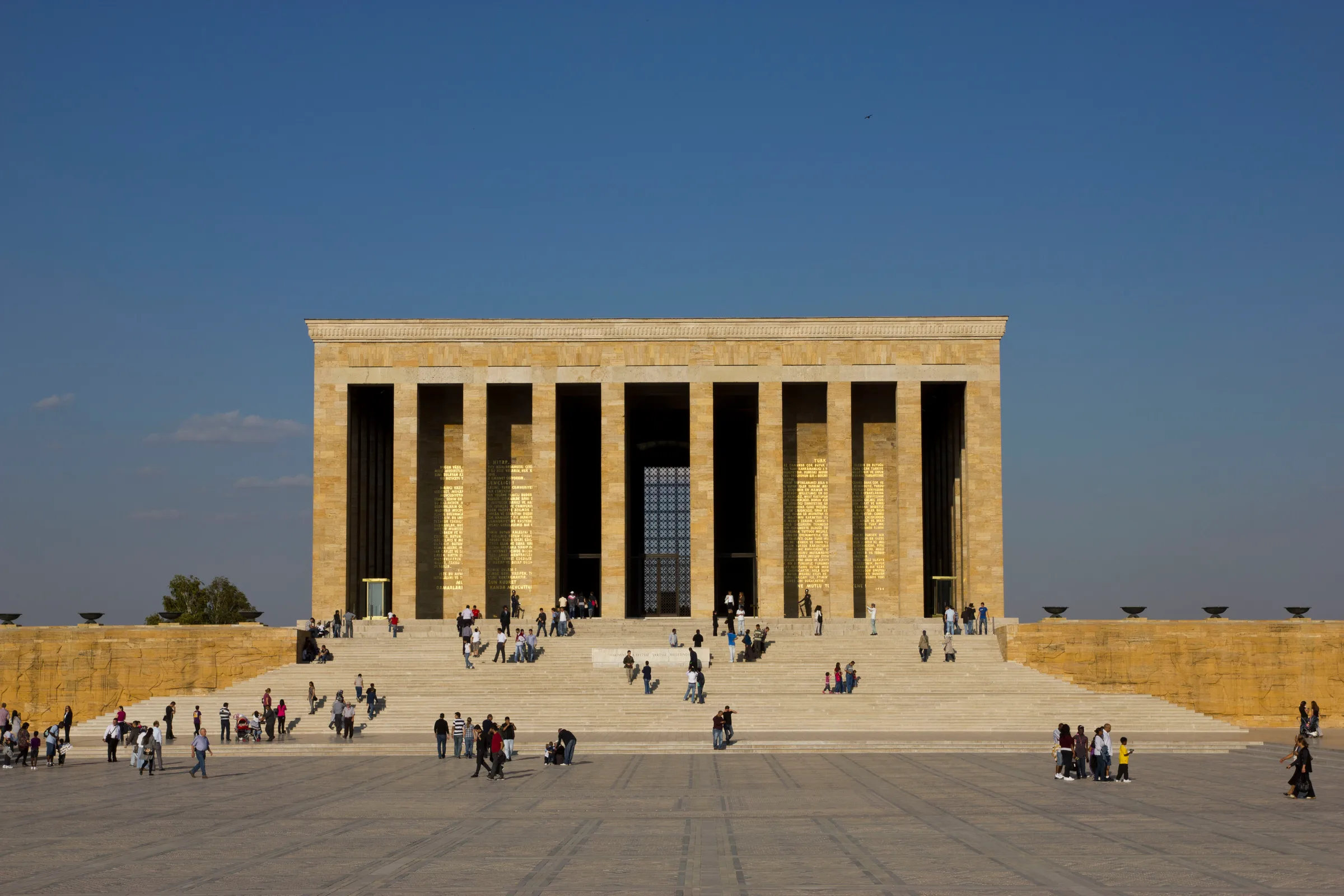 The Hall of Honour of Anıtkabir with its plain, unfluted colonnade and stone-clad mass
