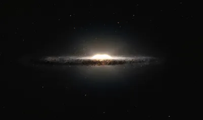 Top-down artist's impression of the Milky Way showing its barred central bulge and spiral arms