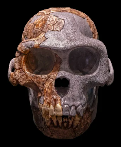 Cast of an Ardipithecus ramidus skull on display at the Royal Tyrrell Museum