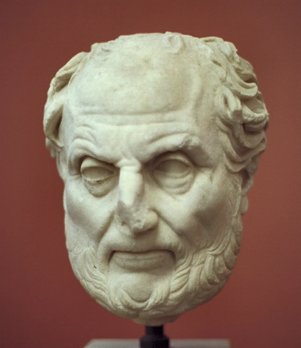 Marble head of Thucydides; a Roman copy of an early Hellenistic Greek original, Archaeological Museum of Corfu