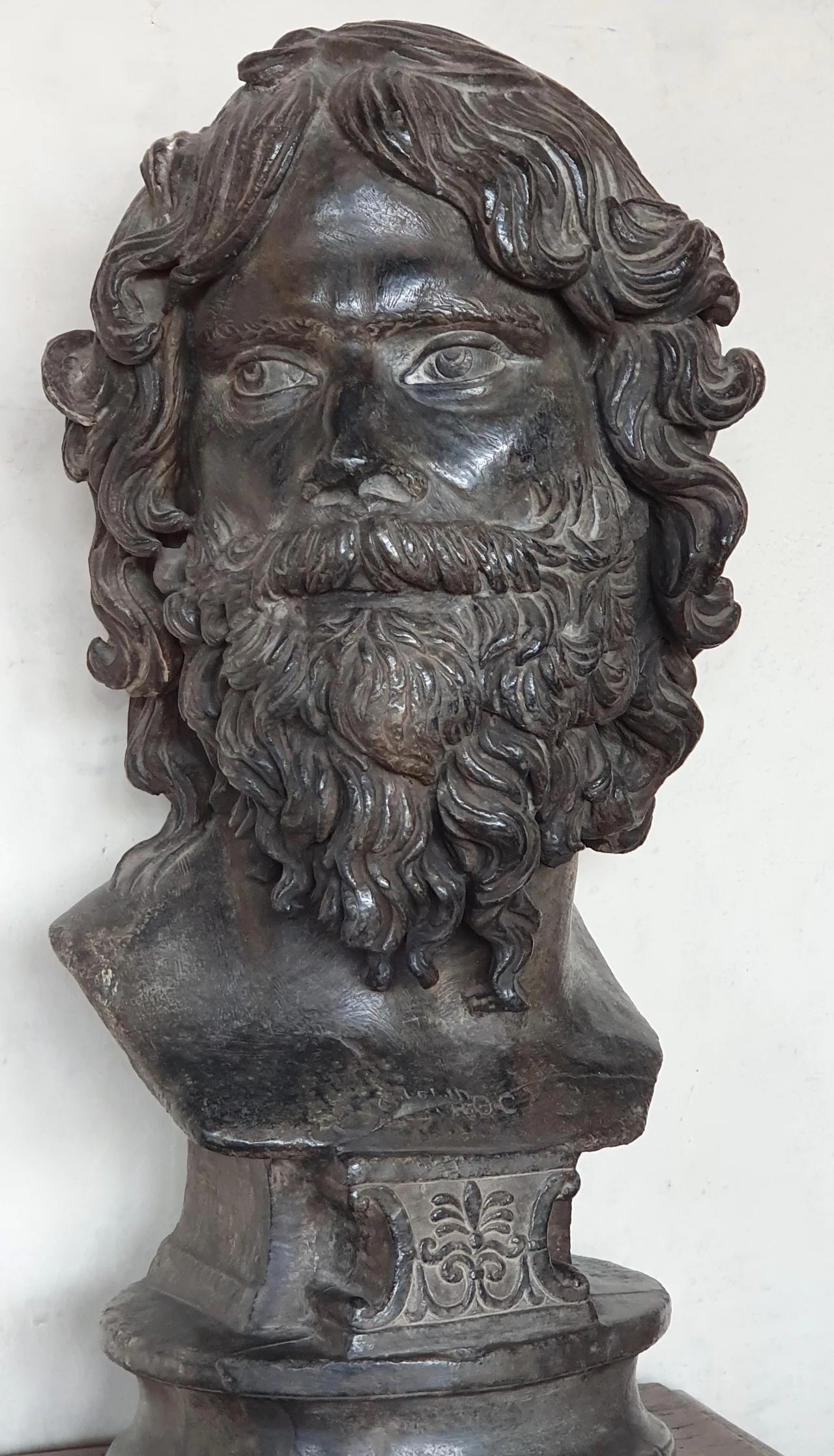 The Homer bust at the Uffizi Gallery — a marble portrait of a blind, bearded old man