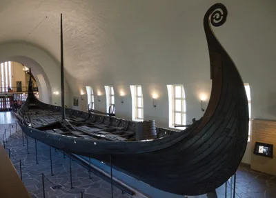 The Oseberg ship, on display at the Viking Ship Museum in Oslo