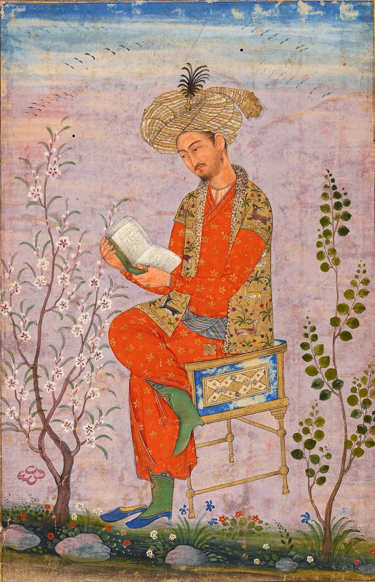 Babür Şah'ın idealize edilmiş bir portresi — 1605–1615 civarı, İran göçmeni nakkaş, muhtemelen Aka Rıza