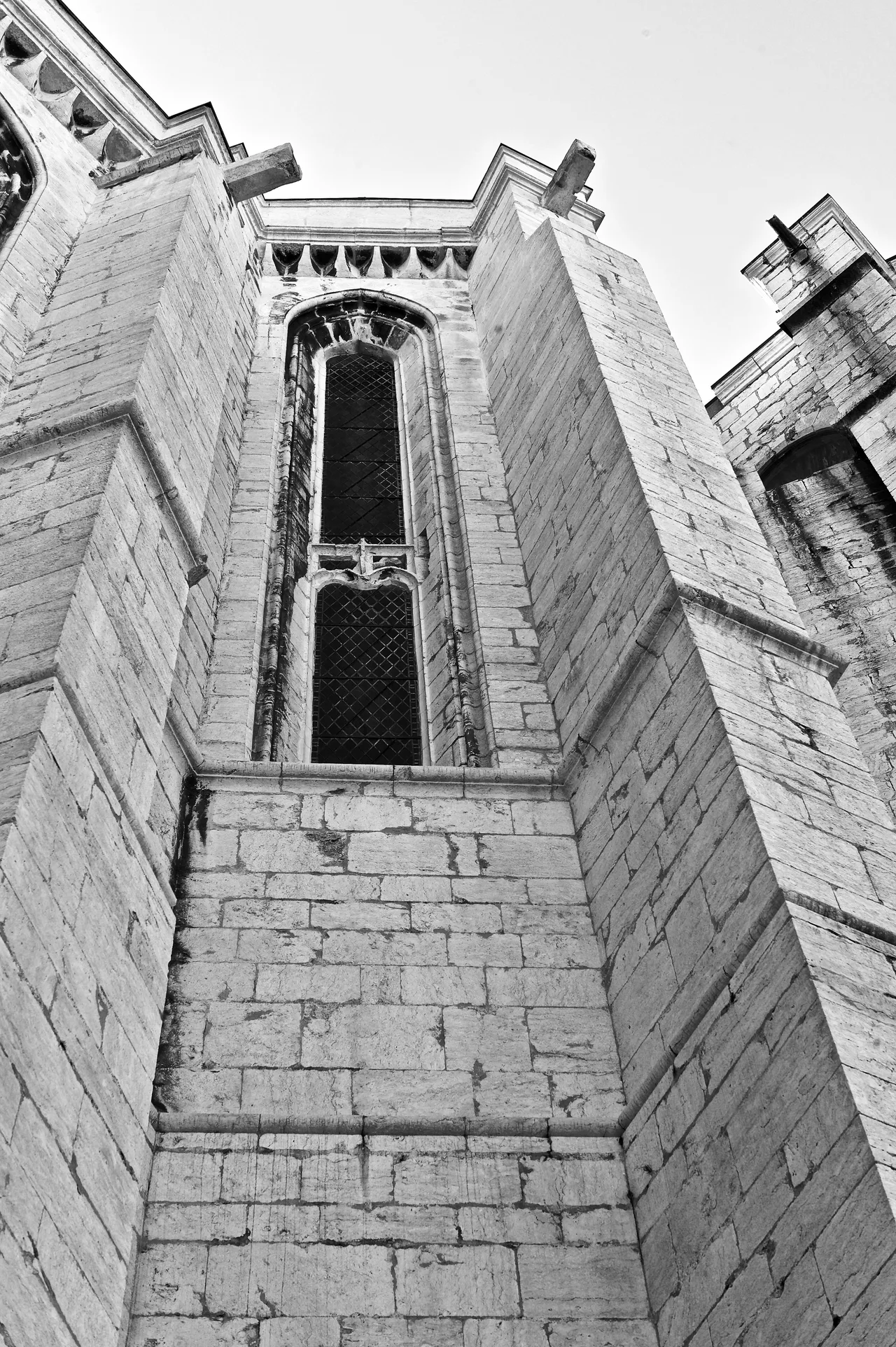 The roofless Gothic arches of the Carmo Convent in Lisbon, open to the sky