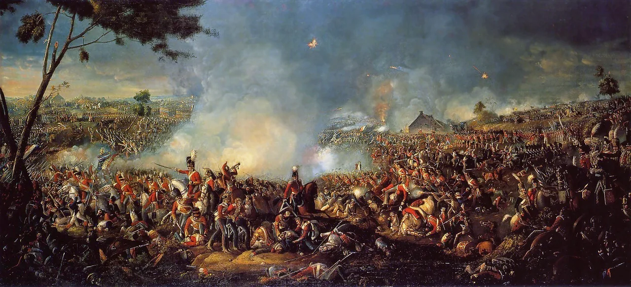 William Sadler II'nin Waterloo Muharebesi tablosu — savaş alanında süvari hücumu ve duman bulutları