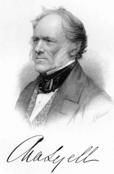 Portrait of Charles Lyell: a nineteenth-century scholar in a dark coat and glasses