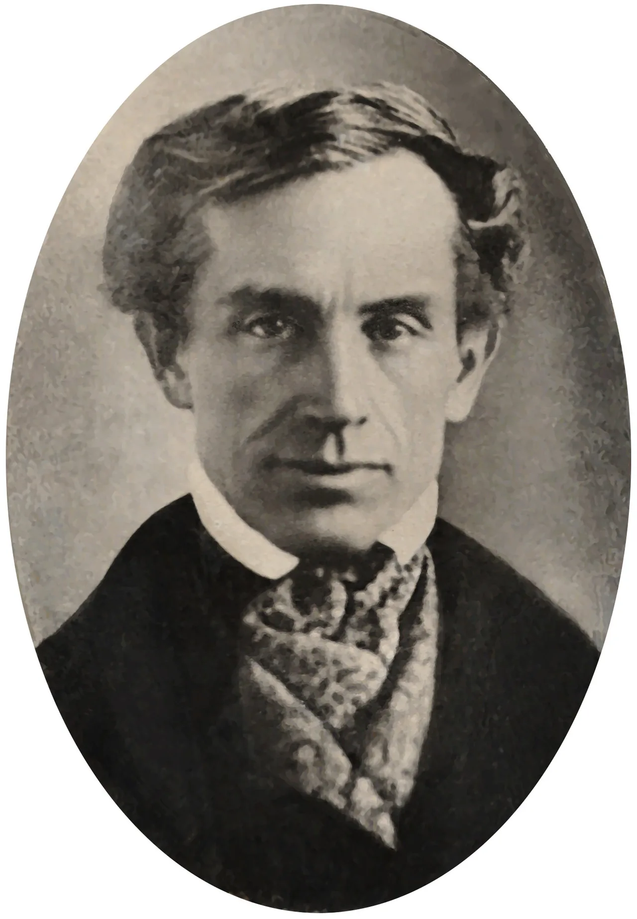 Portrait of Samuel Morse around 1840: a middle-aged bearded man in a dark coat looks directly at the camera
