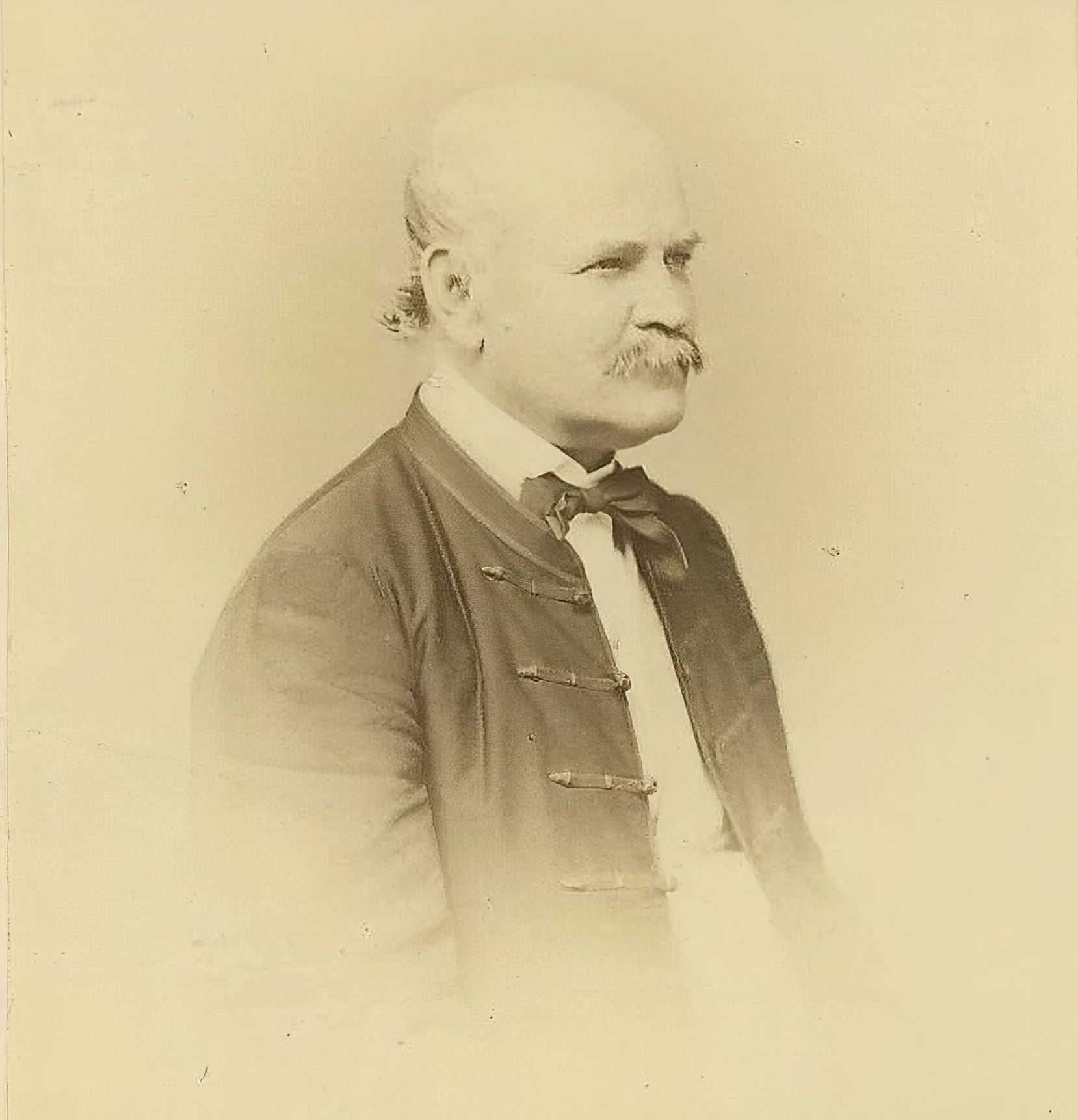 Ignaz Semmelweis'in portresi: koyu ceketli, kısa sakallı on dokuzuncu yüzyıl hekimi