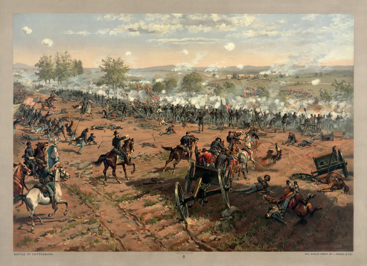 Battle of Gettysburg — chromolithograph by Thure de Thulstrup, 1887