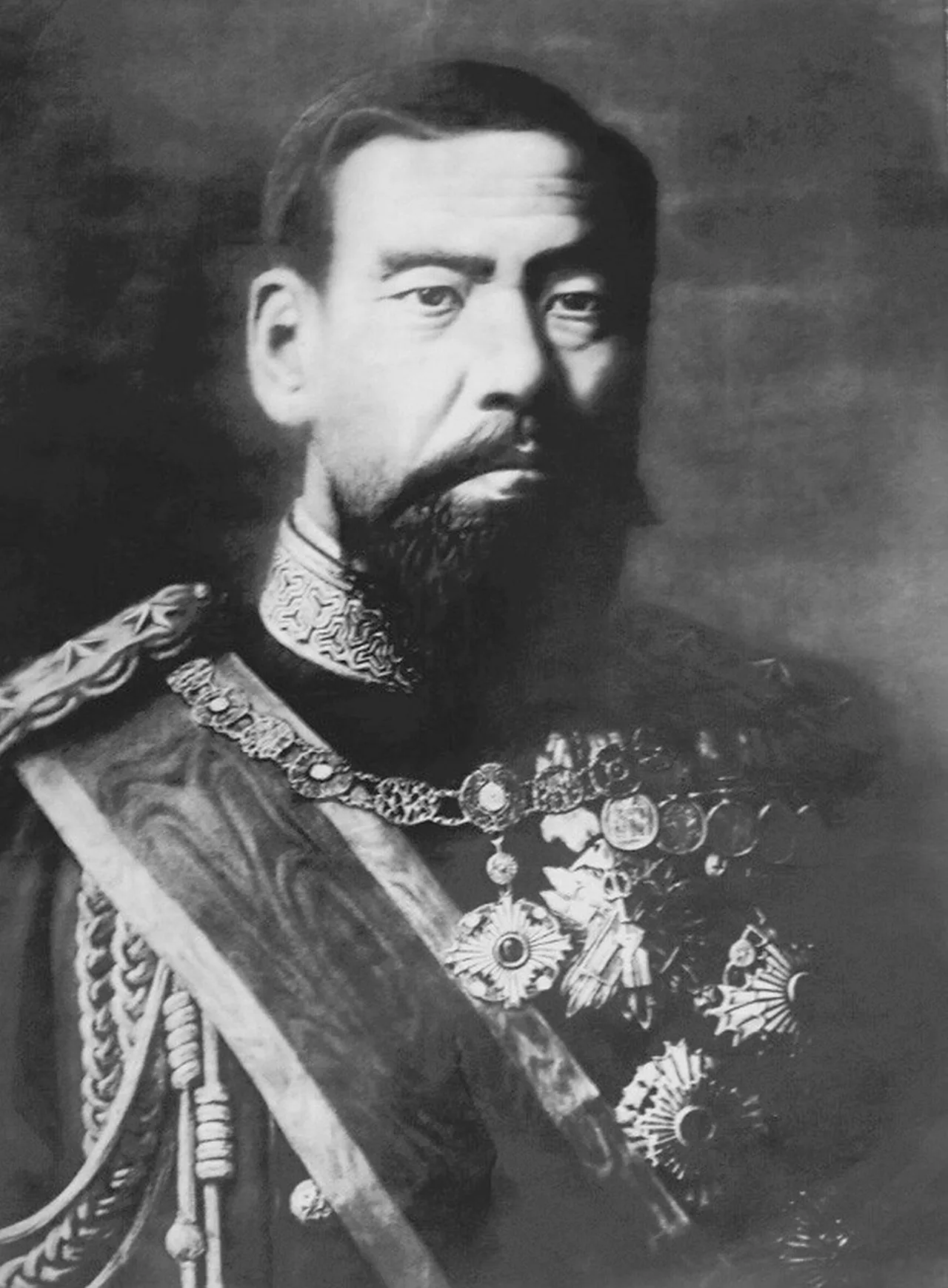 Official portrait of Emperor Meiji, 1873 — photograph by Uchida Kuichi