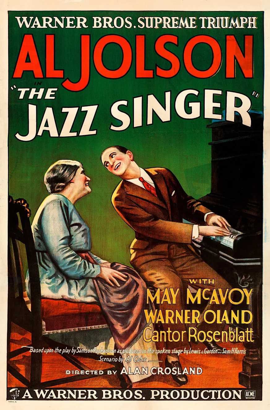 Release poster for the 1927 film The Jazz Singer