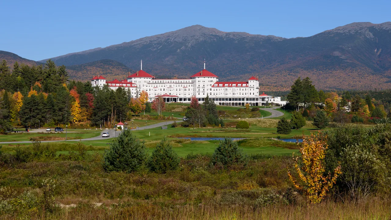 The Mount Washington Hotel in Bretton Woods, New Hampshire — the present-day view of the hotel that hosted delegates from 44 nations in 1944