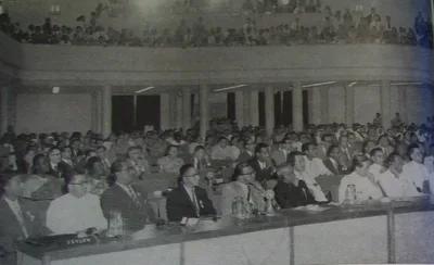 Opening session of the Bandung Conference, 18 April 1955 — delegations of 29 Asian and African countries in the Gedung Merdeka building