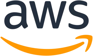 The Amazon Web Services corporate logo: white wordmark on dark background with the orange smile underneath.
