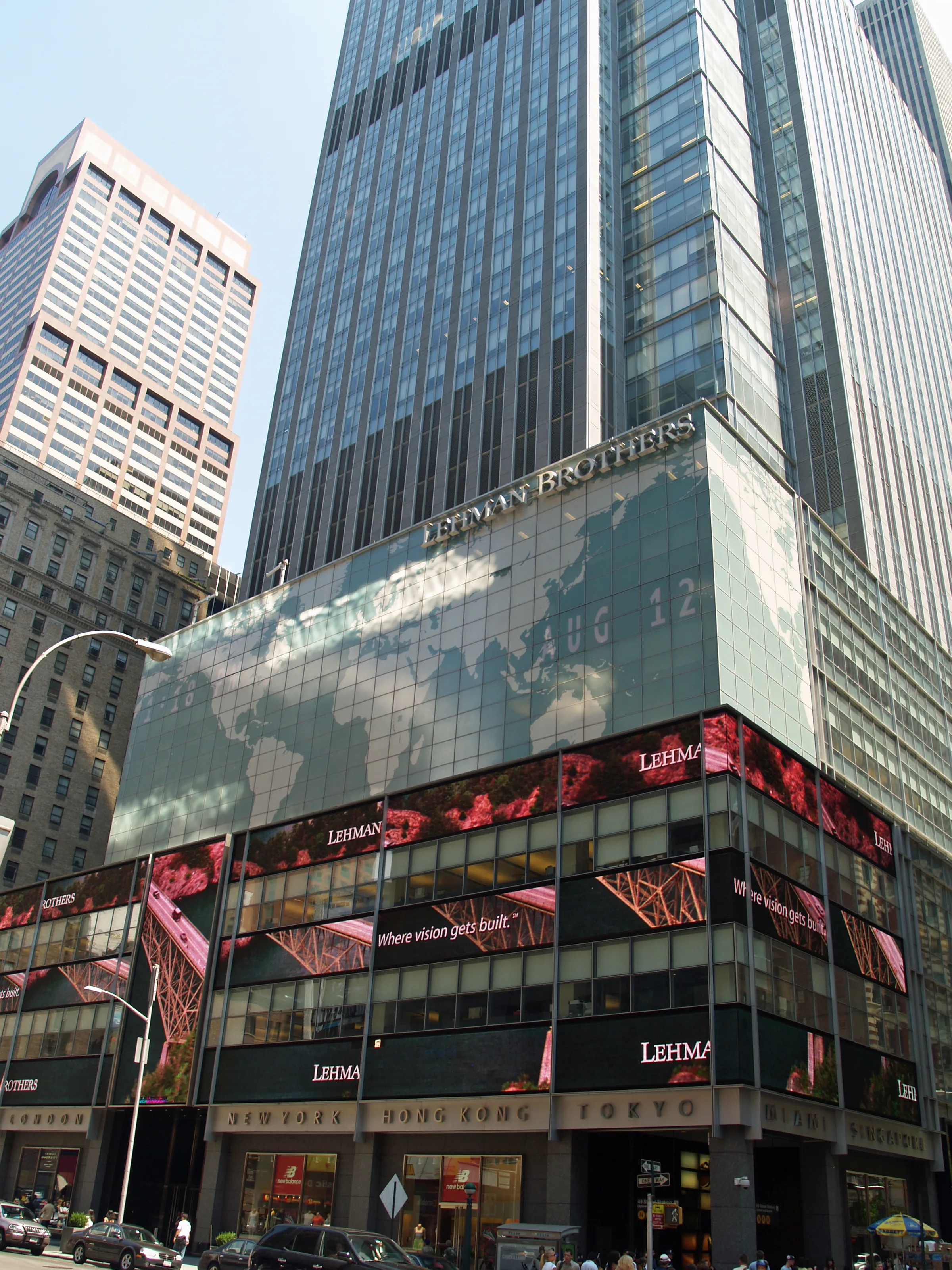 Lehman Brothers'ın Times Square'deki Manhattan genel merkezi, iflas öncesi çekilmiş fotoğraf