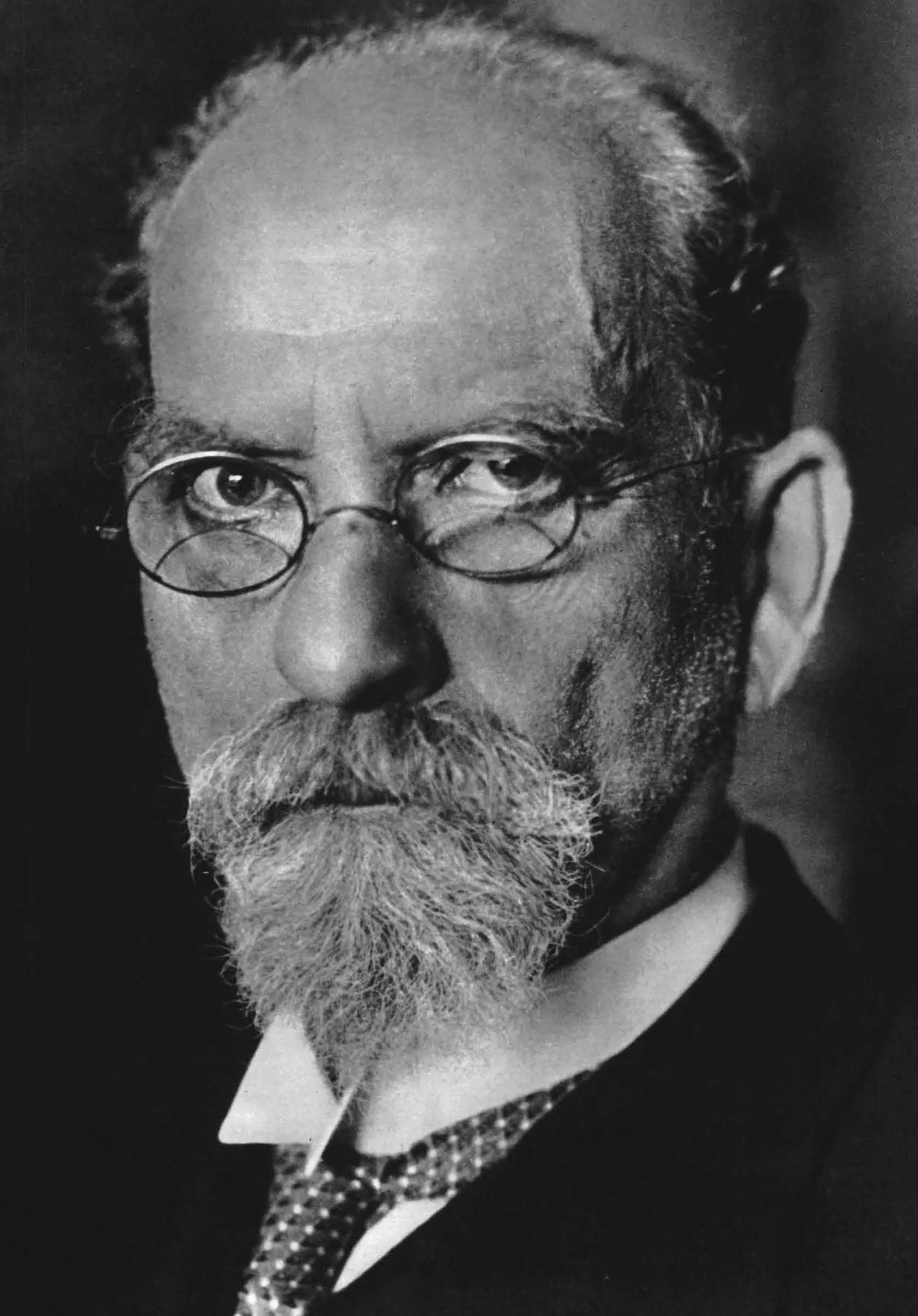 Photograph of Edmund Husserl from the 1910s: a calm-faced bearded academic in a suit