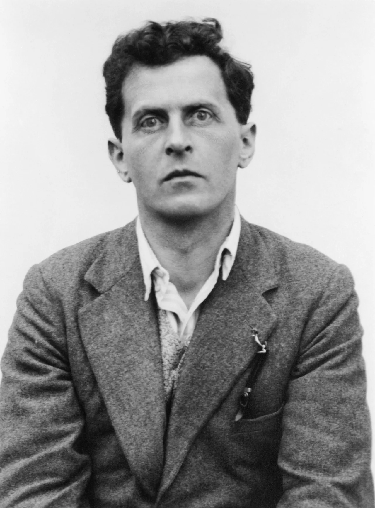 Photograph of Ludwig Wittgenstein, 1929: a thin young man with a direct gaze and short hair