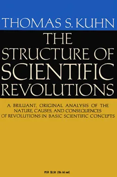 Cover of the 1962 University of Chicago Press first paperback edition of *The Structure of Scientific Revolutions*: title and author name on an orange ground