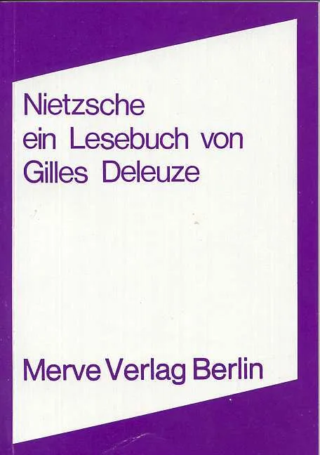 Deleuze'ün 1973 Almanca 'Nietzsche' kitabının kapağı — minimal tipografi